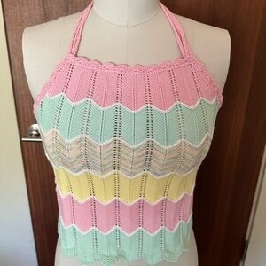 Moschino Couture Chevron Knit Halter Top 10 US (44 IT) pre-owned, runs smaller